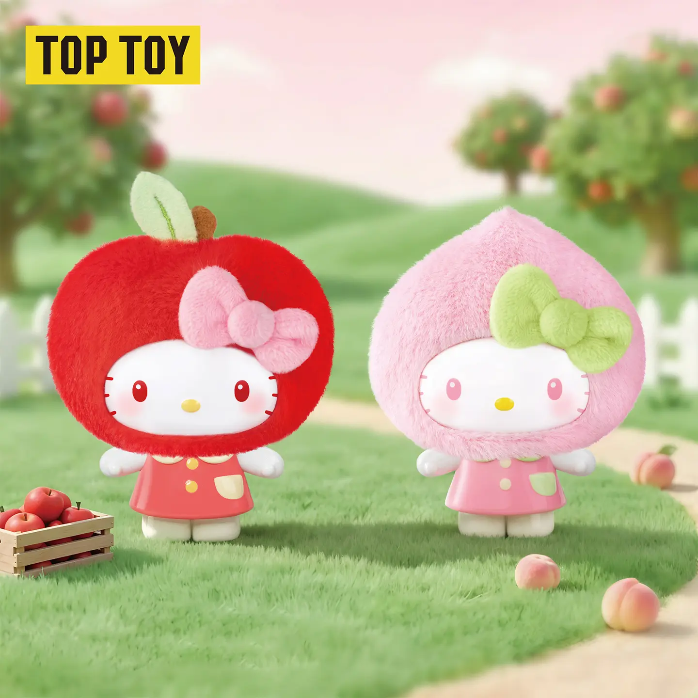 TOPTOY Hello Kitty Fruit House Series Charm Blind Box - 1/8 Regular Odds, Collect All 8, Fashion Portable Doll Pendant, Vivid Fruit-Themed Design, Lightweight Backpack Accessory, Sweet Surprise Gift for Girls & Hello Kitty Fans