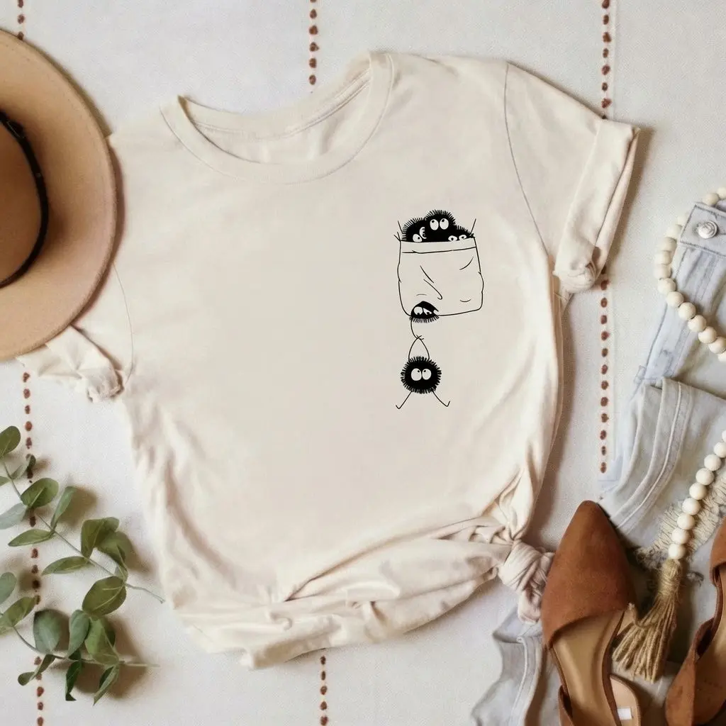 Comfort Colors Pocket Soot Sprite Shirt Cute Anime Inspired Graphic Tee Kawaii Minimalist Pocket Creature T-Shirt Gift | The William