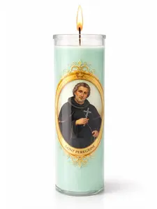 SAINT PEREGRINE 7 DAYS GLASS RELIGIOUS CANDLE