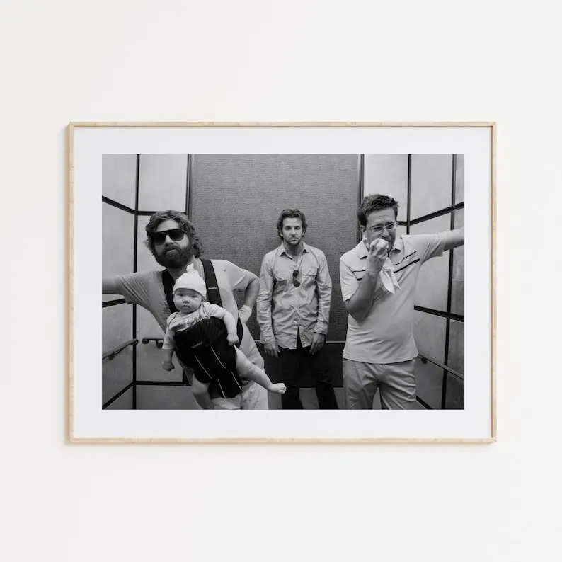 The Hangover Poster, Fan Poster, Black and White Wall Art, Vintage Wall Art, Photograph Prints, Home Decor, Movie Poster Gift