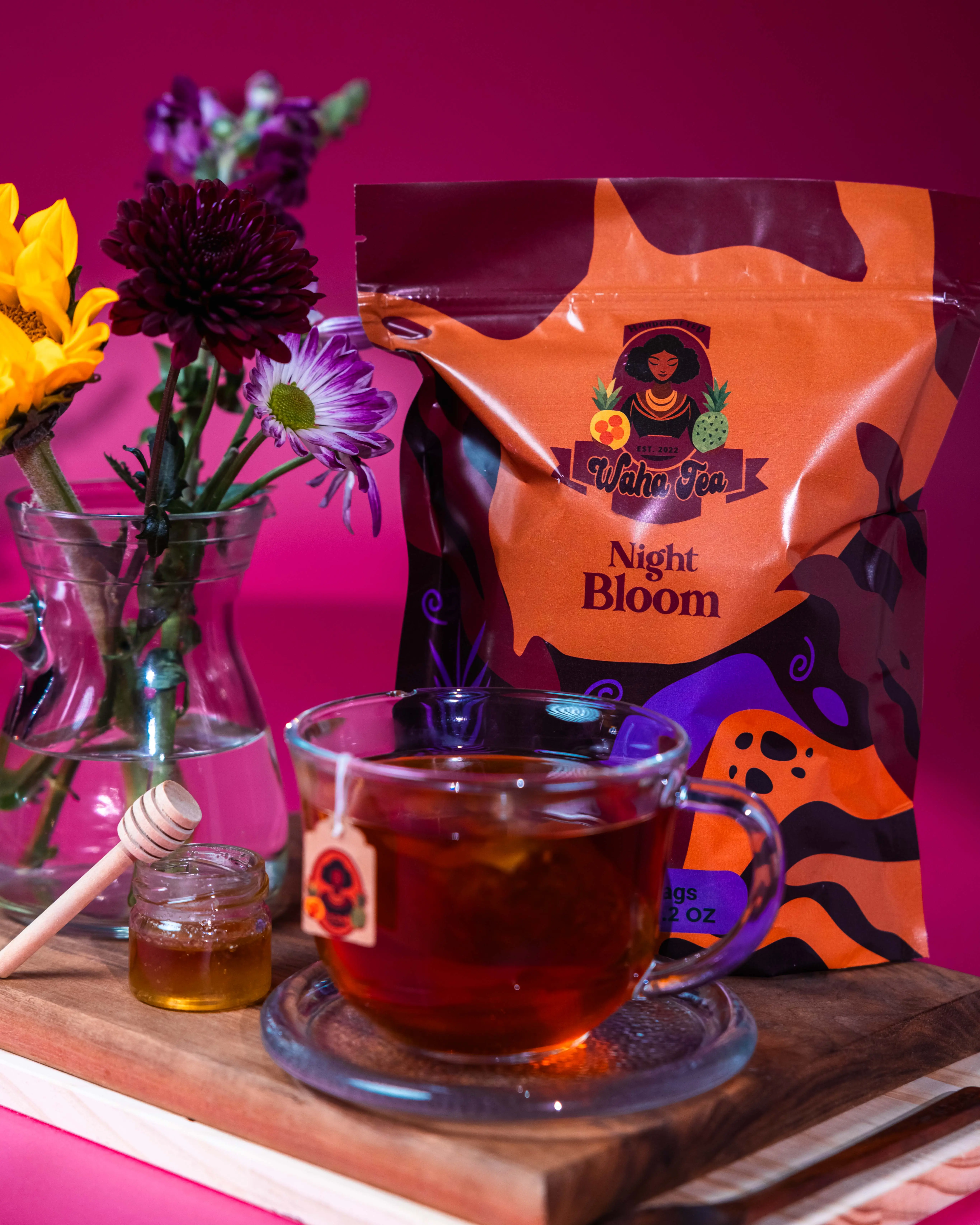 Night Bloom Herbal Tea, Natural Fruit & Herbal Infusion Drink for Relaxing Evenings