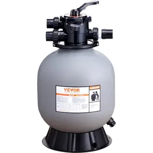 VEVOR Sand Filter, 24 - inch, Up to 65 GPM Flow Rate, Above Inground Swimming Pool Sand Filter System with 7 - Way Multi - Port Valve, Filter, Backwash, Rinse, Recirculate, Waste, Winter, Closed Functions