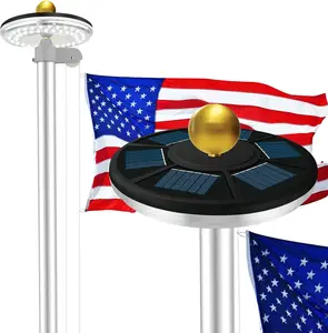 Flag Pole Solar Light Top Mount,60 Led Super Bright Flagpole Solar Lighting Up to 12 Hrs Lighting Flagpole Lights Outdoor Solar  for Residential House Garden In-Ground