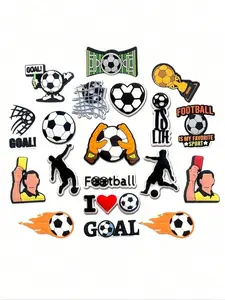 19PCS Soccer Themed Shoe Decoration Set, Durable PVC Material for Shoes and Beach Bags, Perfect Gift for Sports Fans