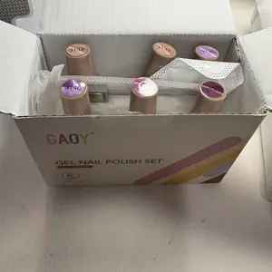 GAOY Purple Pink Cat Eye Gel Polish Kit with Magnet Christmas Gift Idea, 6 Colors Glitter Nail Polish Set, Summer Nail Art, Soak Off UV Cure Gel for DIY Manicure at Home and Salon