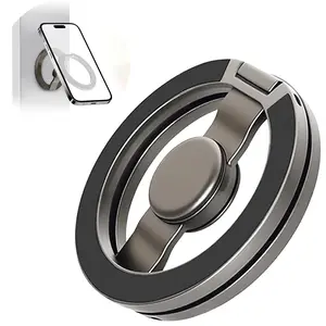 Double-sided magnetic phone holder, fingertip spinner phone holder, ultra-light portable phone holder, multifunctional folding phone holder, can be used with magnetic plates, Cell Phone Stand
