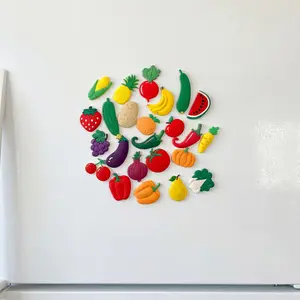 Fruit & Vegetable Shaped Fridge Magnet, 24pcs Cute Cartoon Refrigerator Magnet, Fridge Magnet for Home Decor, Kitchen Decor, Magnetic Stickers for Refrigerator Or Whiteboard, Refrigerator Decorating Magnet, Magnetic Item, Cute Magnets