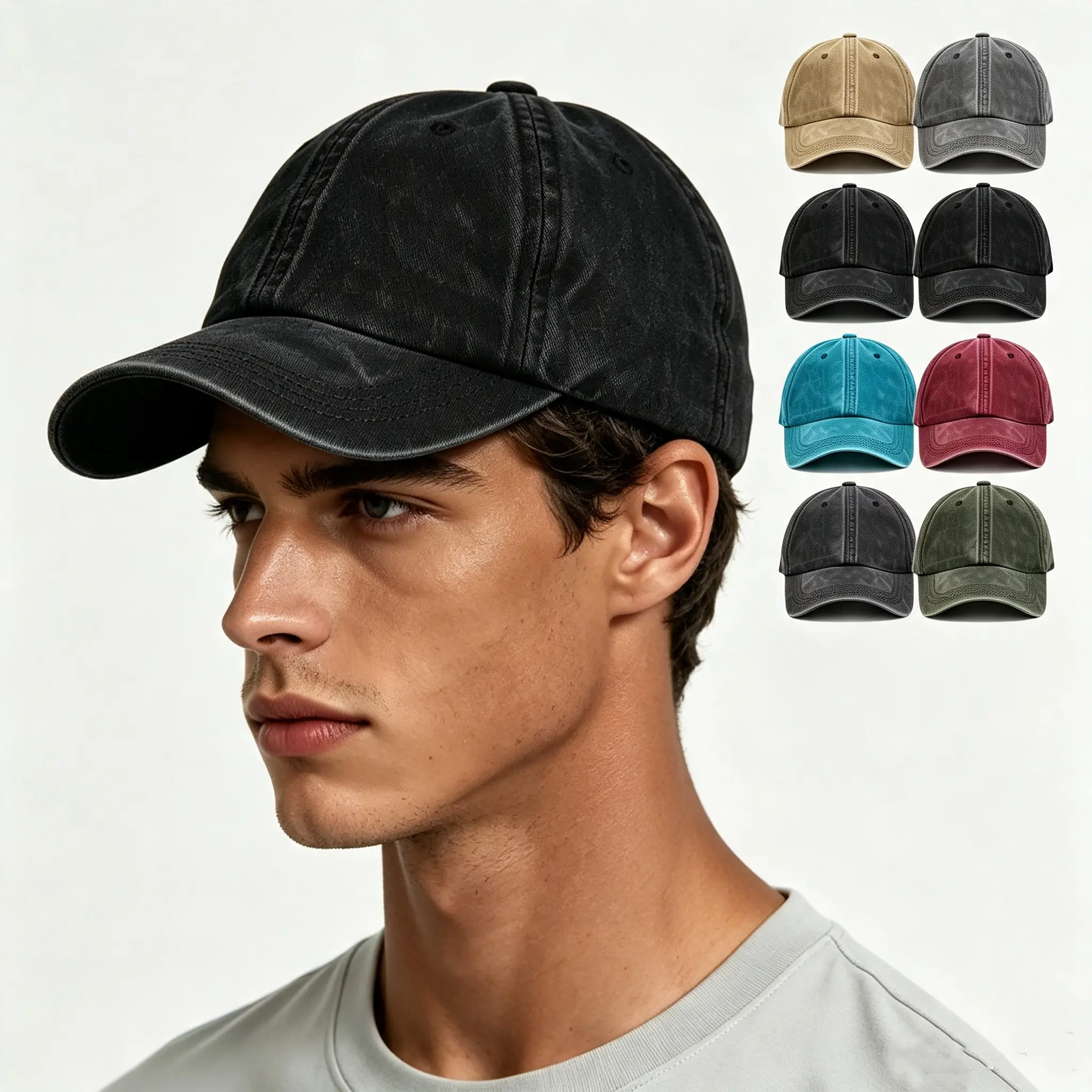 Unisex Solid Color Baseball Cap Simple Basic Curved Bill Hat Lightweight Snapback Cap Vintage Curved Bill Hat All Match Street Style Hat Adjustable Light Sun Hat Unisex Everyday Fashion Headwear