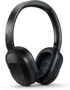 PHILIPS | Active Noise Cancelling Wireless Bluetooth Headphones with 30h Playtime Deep Bass Flat Folding Lightweight Over Ear Mics for Home Office