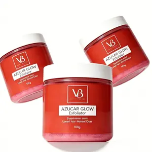 3PCS VB Azucar Glow Exfoliant & Brightening Sugar Scrub 100g Hydrating Facial Cleanser for Smooth Skin Pack - Natural Exfoliants for Improved Texture and Appearance