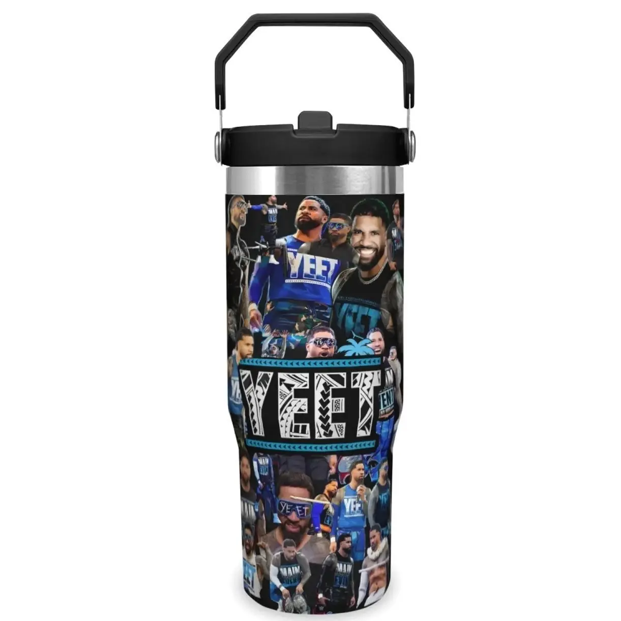 30 Oz Stainless Steel Tumbler - Stylish Jey Uso Pattern Insulated Water Bottle, Durable Stainless Steel Thermos & Flask, Multi-Purpose Drinking Cup for Home, Office, School & Daily Use