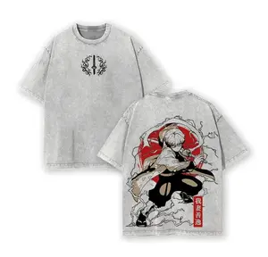 Zenitsu Agatsuma T-Shirt – Demon Slayer Washed Oversized Anime Tee, Vintage Cott