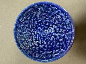 Blue kiln transformed jumping glaze rainbow glacier tea cup