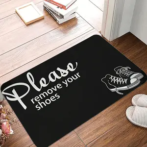 1 Piece of 'please Take Off Shoes' Floor Mat Upon Entering No Reminder Printed Soft Kitchen Floor Mat Floor Mat Door Mat Living Room Laundry Room Bathroom Area Mat Decorative Carpet Rug Is A Good Choice