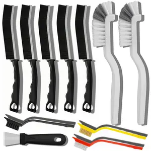 LMMAKE 11Pcs Ergonomic Crevice House Cleaning Tools Set - High-Quality, Brush & Scrubber-Equipped Multipurpose Scrubber Cleaning Kit for Home Kitchen Window Use