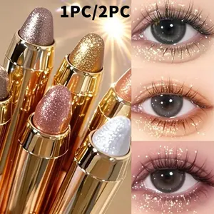 Long-lasting long-lasting shining eyeshadow pen, single-pack waterproof glitter and matte eyeshadow pen, high saturation eyeshadow stick, colorful eye makeup products, beauty supplies, Glitter Shimmer Eyeshadow