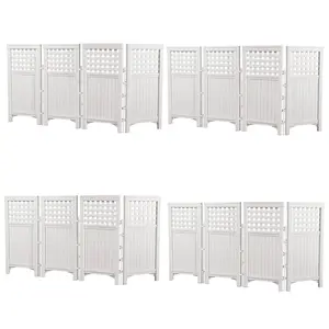 Suncast Outdoor Garden Yard 4 Panel Screen Enclosure Gated Fence, White (4 Pack)