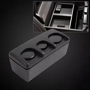 CROSSDESIGN Center Console Coin Holder Dispenser Fit For 2014-2016 Chevy Black Loose Change