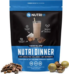NutriDinner by Nutrillermo | Grass-Fed Collagen Protein Powder | Magnesium, B-Vitamins & Monk Fruit | Sleep, Recovery, and Wellness Supplement |