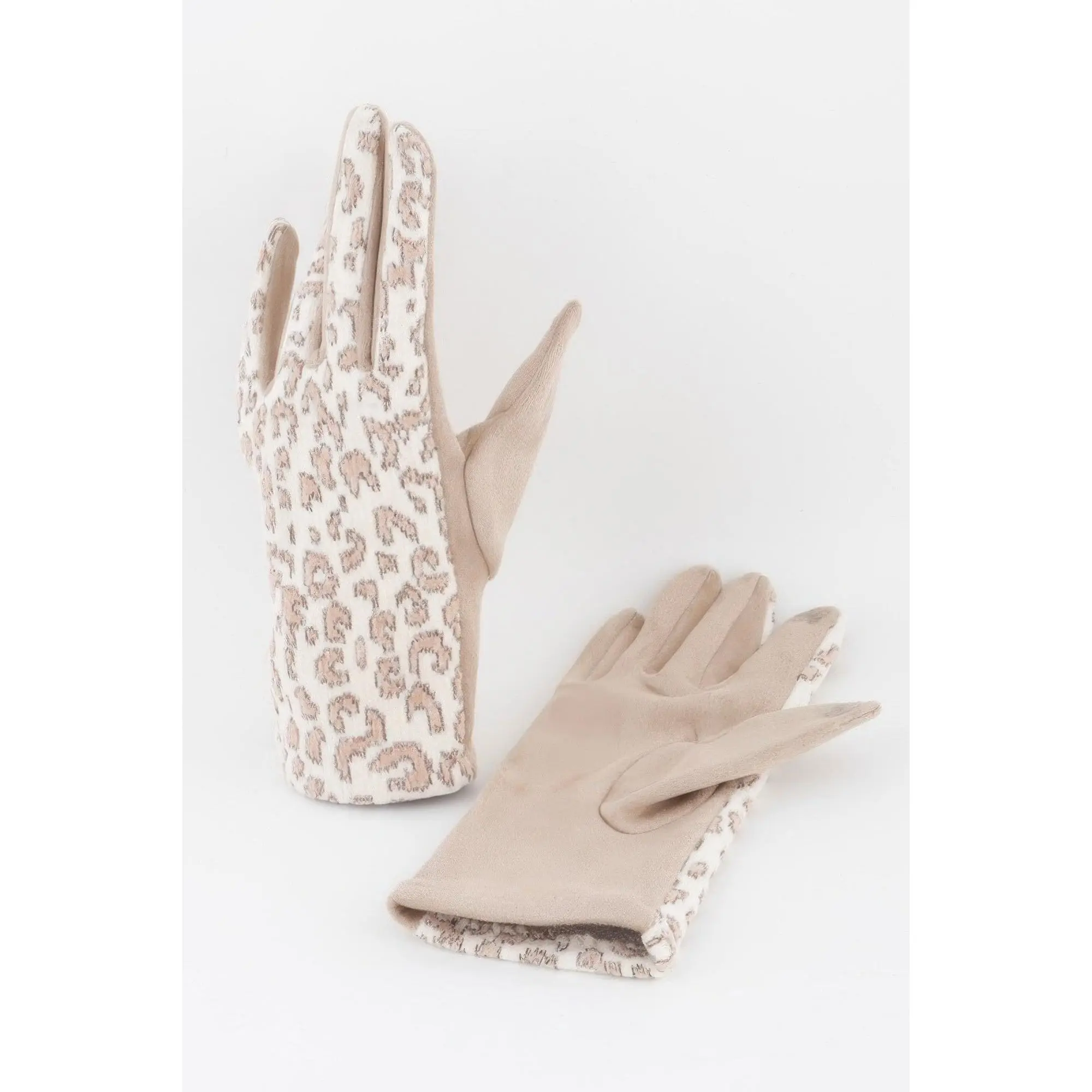 Lurex Leopard Pattern Smart Gloves