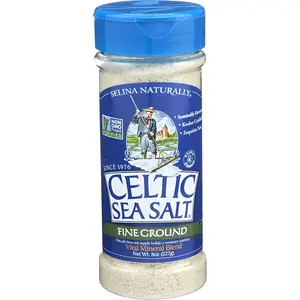 Celtic Sea Salt Fine Ground Shaker 8 oz, Unrefined Mineral-Rich Sea Salt for Cooking, Baking & Seasoning