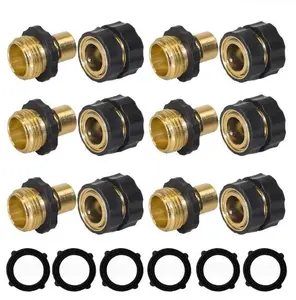 Qins Garden Hose Quick Connector, 3/4 Inch Male and Female Garden Hose Fitting Quick Connector