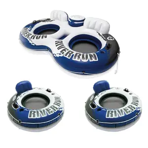 Intex River Run Inflatable Double Rider Tube & 2 River Run Single Water Floats Intex River Run Inflatable Double Rider Tube & 2 River Run Single Water Floats