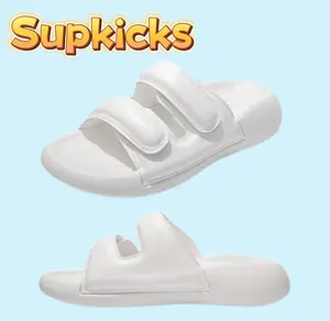 【Supkicks New Fashion】Slippers for Women Double Buckle Adjustable Slides EVA Flat Summer Spring Comfort outdoor slippers