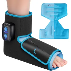 Ankle Foot Ice Pack Wrap, Reusable Gel Hot Cold Relief Plantar Brace with Adjustable Compression for Foot Fatigue, Heel Discomfort, Gift for Men Women