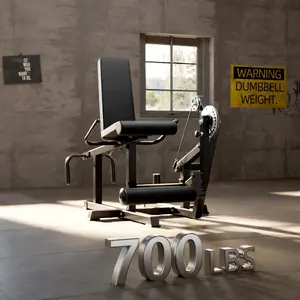 Garvee Leg Extension and Curl Machine, 700LB Capacity Adjustable Leg Workout Equipment, Seated & Lying Leg Curl for Home Gym, Compatible with 1'' and 2'' Weight Plates