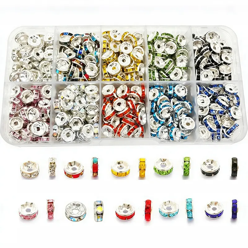 200pcs 8mm Spacer Bead Kit - Bead Assortment, Beads Set, Beads Mix, DIY Mixed Beads, DIY Beading Accessories, Jewelry Making Supplies, 10 Colorful Beads for Jewelry Making, Fit for DIY Spacer Bead Bracelets, Craft Pens & Handmade Crafts (Boxed)