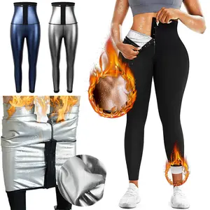 Women Sauna Sweat Shapewear Leggings Pants Workout Suit Waist Trainer Body Shaper Sweatsuit for Exercise Fitness and Gym Training Compression Garment