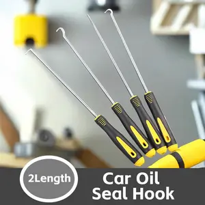 4 Piece Oil Seal Screwdriver Set, O-Ring Puller Hook, Car Repair Essential Tool, Sealing Pad Puller, Abs Material, No Ca Prop 65 Warning