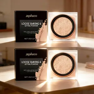 2-Piece Light Skin Tone Matte Setting Powder (6g*2), Lightweight & Flattering, Fine & Transparent, Portable Travel Size Makeup Fixing Powder