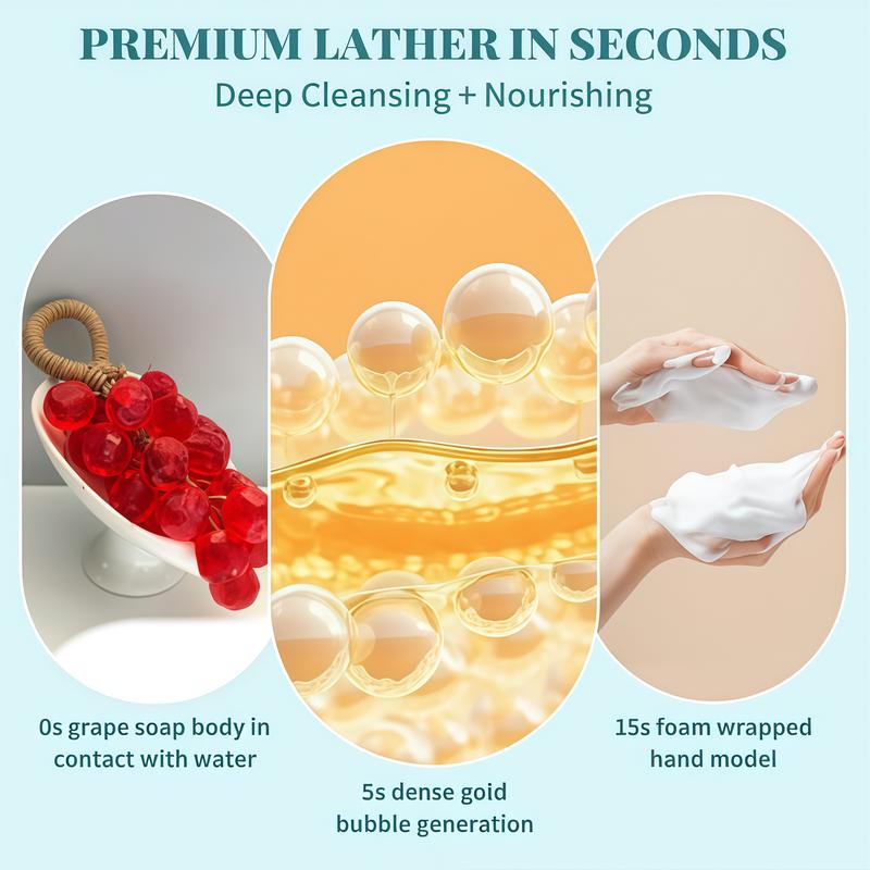 Grape Soap,Valentine's Day Gift, Handmade DIY Grapes Cluster Shaped Soaps, Grape Soap on a Rope,Decorative Soaps Bars,Exquisite Home Decor and Gift Choice for Fresh Air and Washing Hands