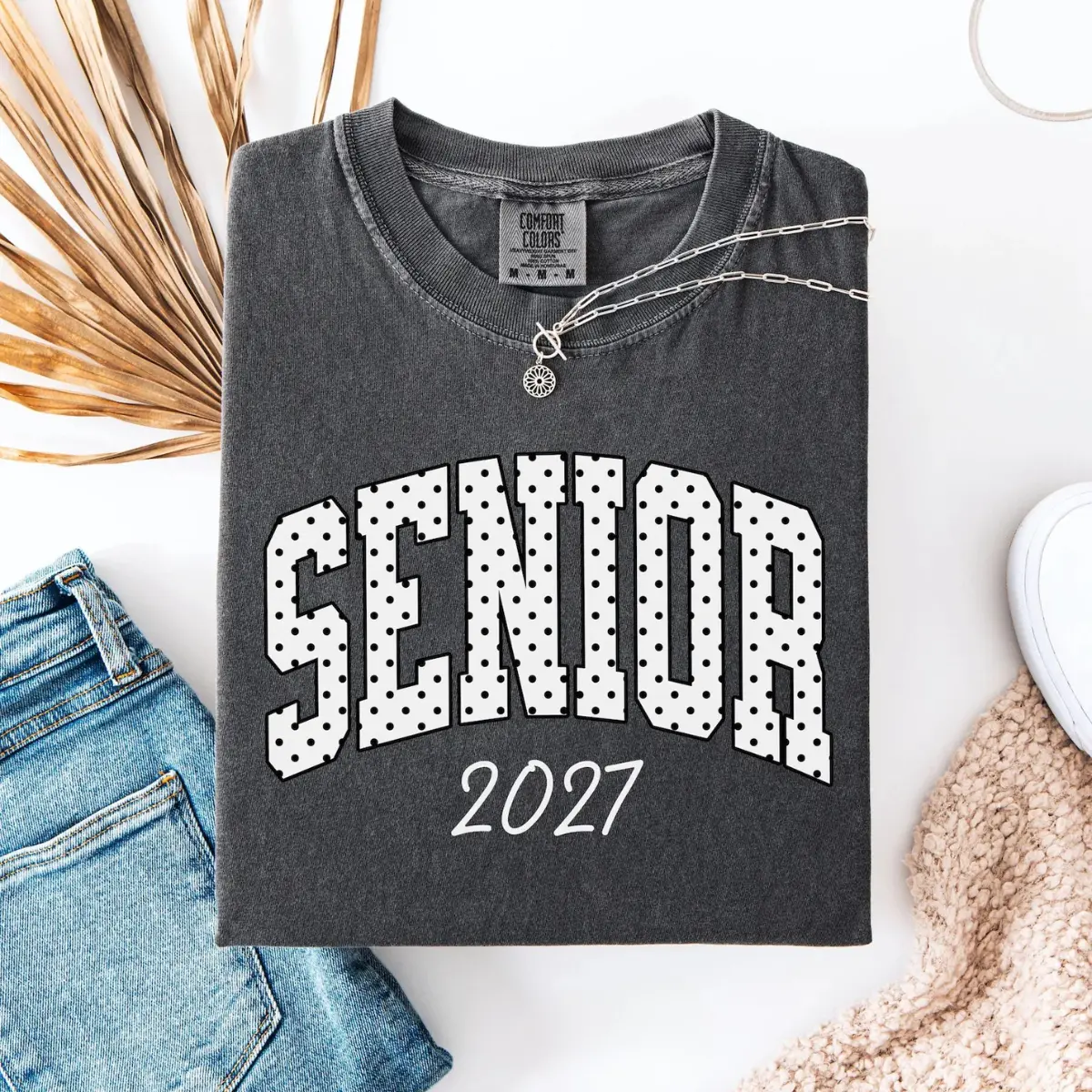 Polka Dot Senior 2027 Shirt, Comfort Colors Class Of 2027 Shirt, High School Graduation Gift, Senior Sunrise Shirts, Senior Night Shirt