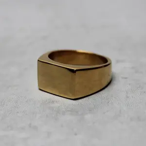 Gold Rectangle Signet Ring