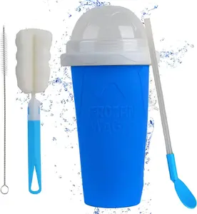 SLUSHY CUPS -SLUSHIE MAKER FOR ANY DRINK COMES WITH SPOON, LID, CLEANING BRUSH (ALL AGES) Kitchen Silicone Utensils Kids Straw Mug