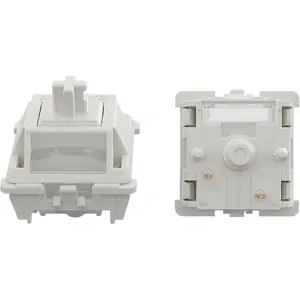 Gateron Smoothie Linear Keyboard Switch,5-pin 40gf 22mm Dual-Stage Spring Pre-lubed Full POM Key Switches for Mechanical Gaming Keyboard(Smoothie White )