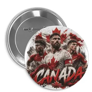 Canada Soccer Button Pin - Stylish Accessory for Celebrating Milestones - Versatile for Jackets & Bags - Perfect Gift - Two Buttons Included