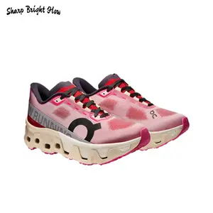 Pink & Cream Lightweight Running Shoes – Breathable Mesh Upper with Hollow-Out Cushioned Sole for Gym, Travel & Daily Wear
