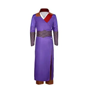 Gale Dekarios Purple Wizard Robe Cosplay Costume Set Coat Tunic Pants Belt Wristbands for Comic Con