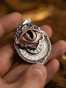 Vintage Rotatable Tarot Card Vision Pendant Necklace, Gothic Mystery Jewelry, Unisex Party Jewelry Accessory, Unique Retro Style, Men and Women Wearable