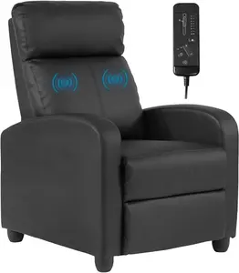 Massage Reclining for Adults Massage Recliner Chair for Living Room Recliner Sofa Winback Single Sofa Home Theater Seating w/Footrest Backrest Breathable Padded Reclining Easy Lounge