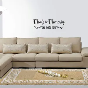 1 "Memory Food" are all made here text wall stickers, solid black vinyl divider letters dinner room kitchen wall decal lettering mural art text template motto, sticky peelable. Christmas decorations, Christmas holiday. Event atmosphere wall stickers
