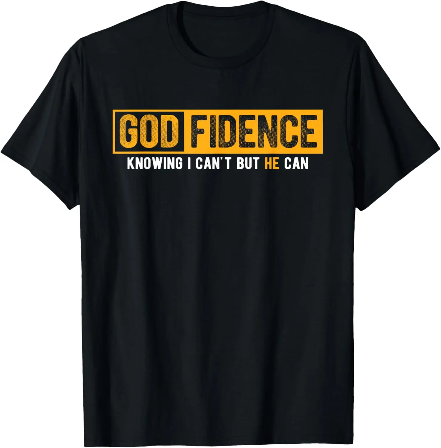 Men's Christian Graphic T-Shirt with "He Can" Slogan Print, Casual Short Sleeve Fashion Top in Soft 100% Natural Cotton, Breathable for Daily Wear