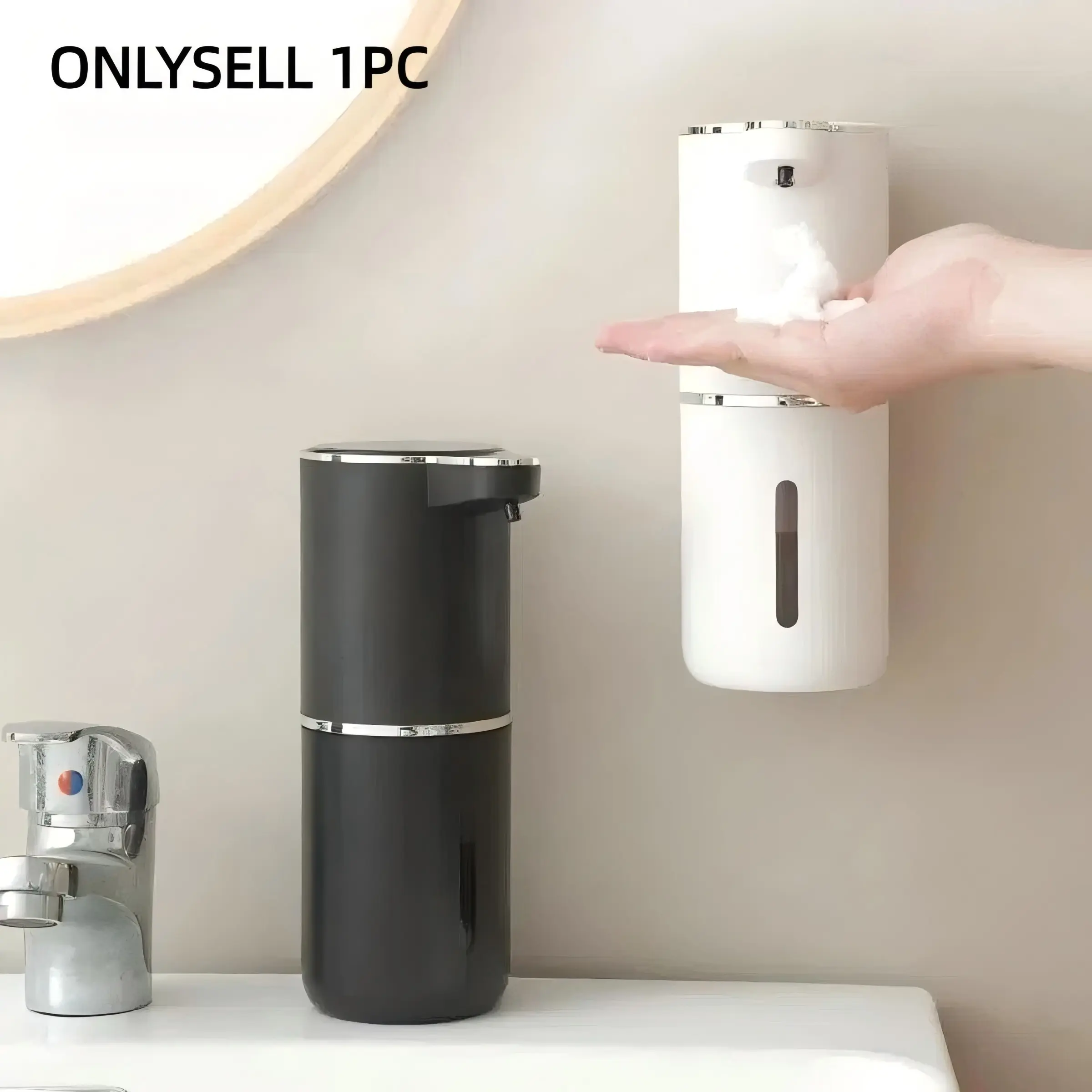 Automatic Wall-Mounted Touchless Smart Soap Dispenser with Infrared Sensor, Foam and Hand Sanitizer Machine, USB Charging, Home Bathroom Hygiene Accessory, Automatic Foaming Soap Dispenser
