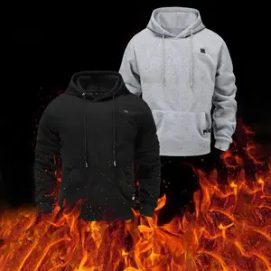 2-pcs    Unisex USB Electric Heated Hoodie - Lightweight Hooded Pullover for Warm Outdoor Winter(Does not include a power bank)
