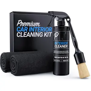 Kit Interior Cleaner, Get Professional Results -  Interior Cleaning Kit includes 16 oz. interior cleaner,  boars hair detail brush, and 2 microfiber towels