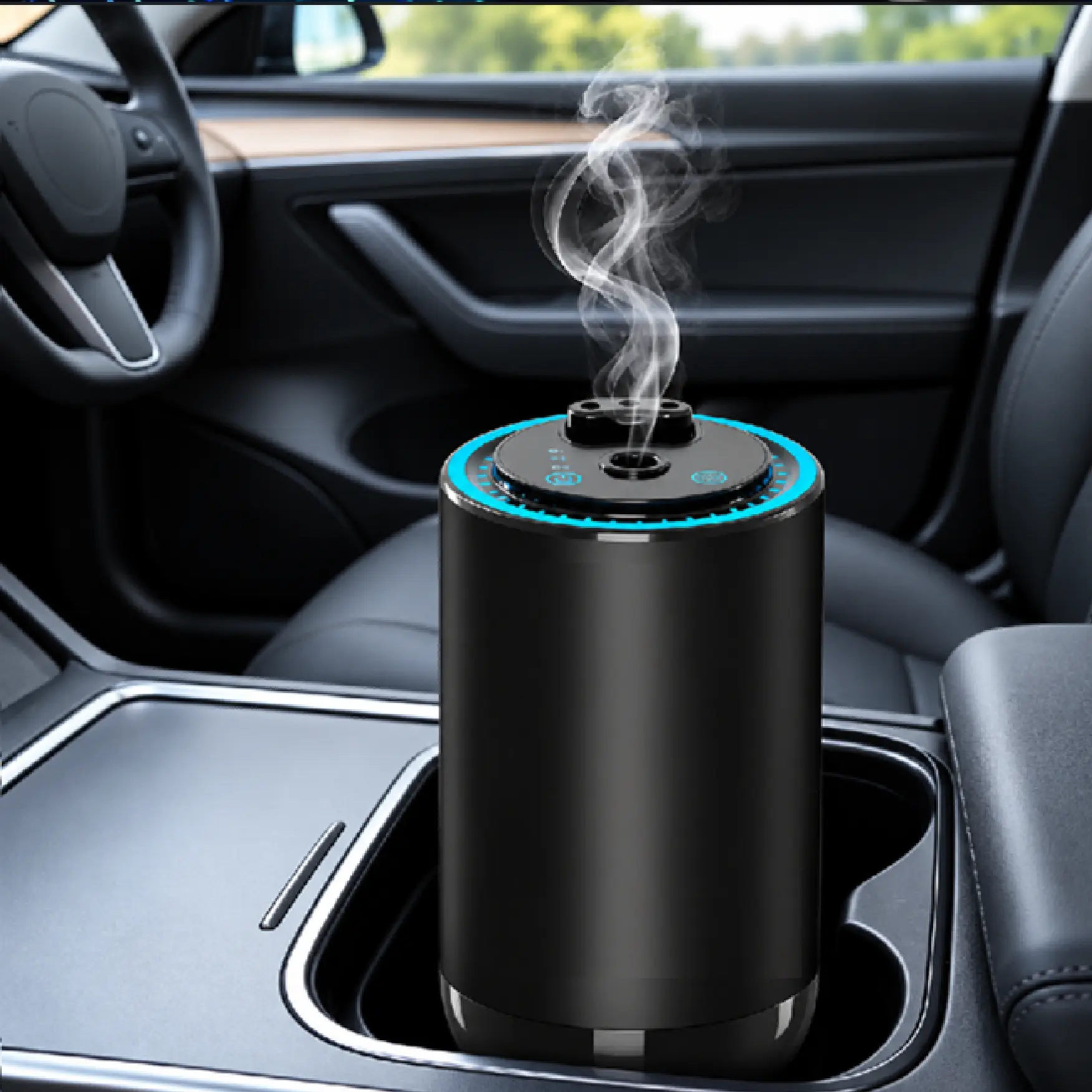 Rechargeable Smart Car Air Freshener - Car Accessories Interior, Auto Start & Stop, 3 Adjustable Scent Levels, 50ml Perfume, USB Charging Cable, Colorful Starry Sky Aromatherapy Machine for Home & Office
